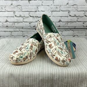 Toms | NWT alpargata cute sloth print slip on loafers size 7.5